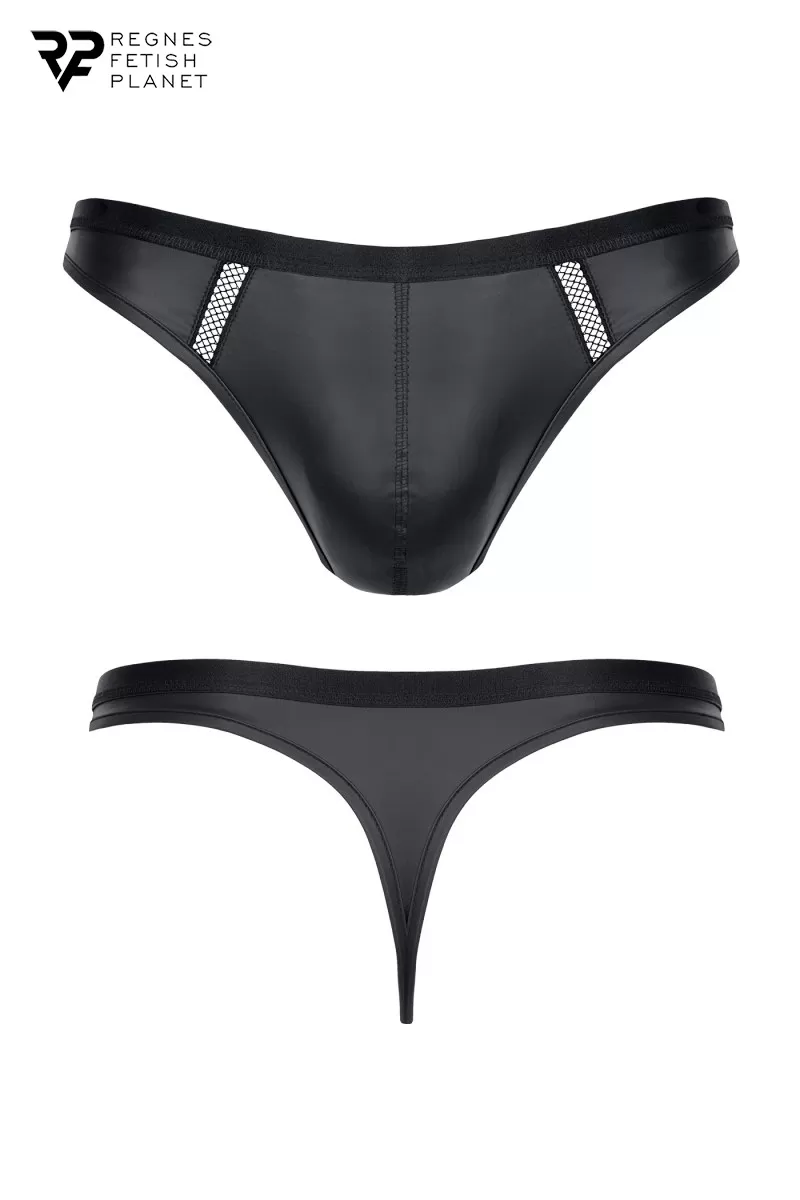 String Wetlook noir - Regnes