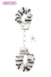 Menottes Fourrure Furry Handcuffs Zèbre - Shots Toys