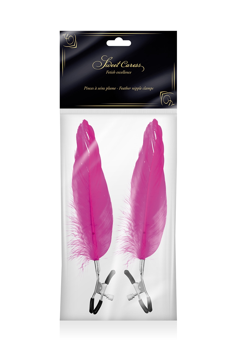 Pinces à Seins Plume Fuchsia - Sweet Caress