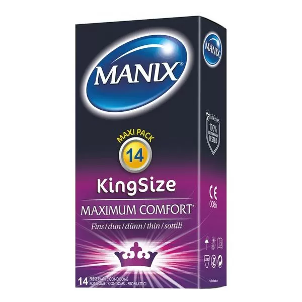Préservatifs King Size Non 18,5 x 5,6 cm 14 pièces - Manix