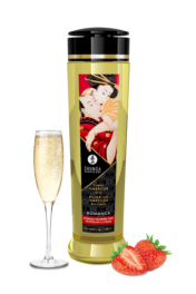 Huile de massage 240 ml Romance Fraise & Vin pétillant - Shunga